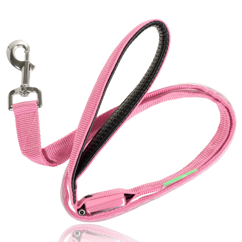 Illumiseen LED Dog Leash - USB Rechargeable - Available in 6 Colors & 2 Sizes - Makes Your Dog Visible, Safe & Seen 4 Feet Cotton Candy Pink - PawsPlanet Australia