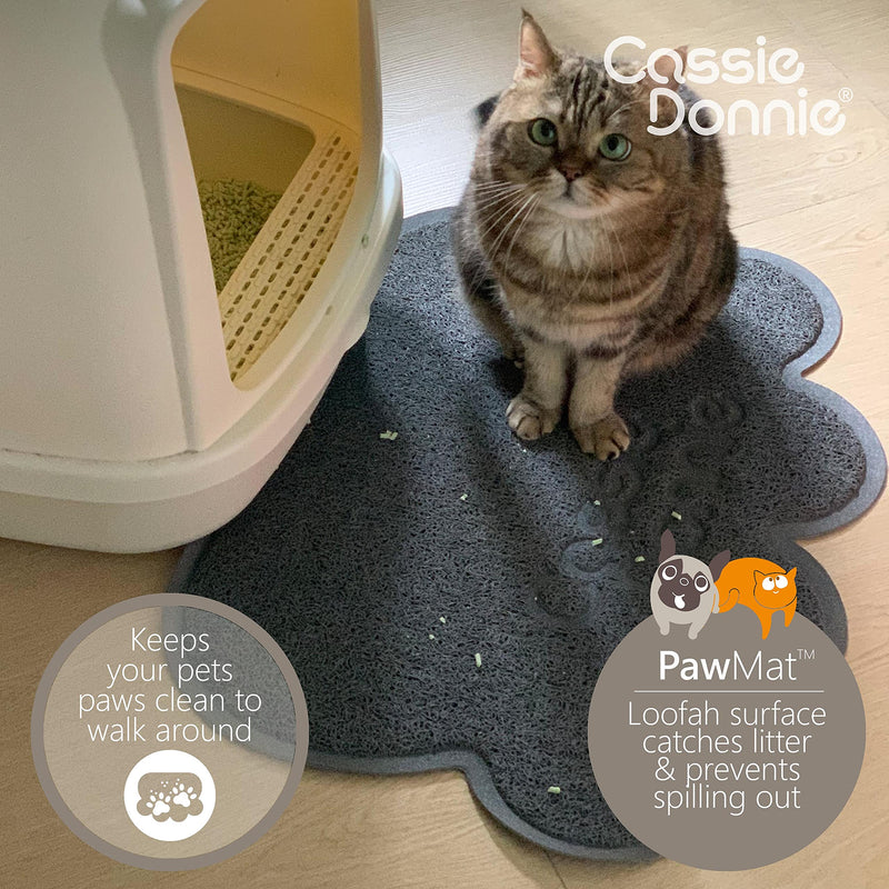 Cassie Donnie Dog and cat Feeding mat.Pet mat for Food and Water Bowls. Flexible Soft Non-Toxic Waterproof Rug. Non-Slip Back on Floor.Easy to Clean.Roll up to Store. - PawsPlanet Australia