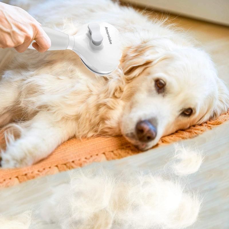 Amareisbe Self Cleaning Slicker Brush, Dog & Cat Brush with Massage Particles, Grooming Shedding Tool for Short and Long Hair - Gently Removes Loose Undercoat, Mats and Tangled Hair - PawsPlanet Australia