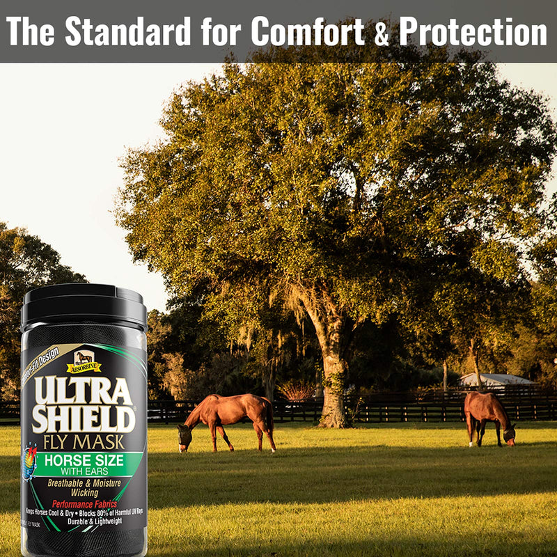 Absorbine Ultrashield Fly Mask Horse Size with Ear Coverage - PawsPlanet Australia