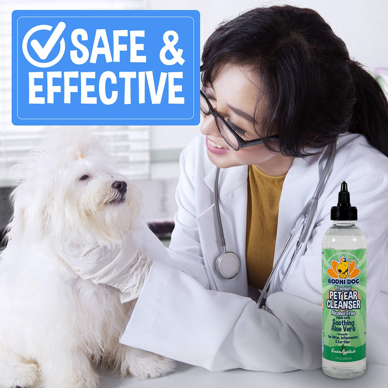 Bodhi Dog Ear Cleaner Solution for Dogs and Cats | Alcohol-Free or Aloe Vera Cleaning Treatment for Ear Mite Infection and Yeast Treatment | Gentle Cleanser for Ears | 1 Bottle 8oz (240ml) Alcohol Free 8oz - PawsPlanet Australia