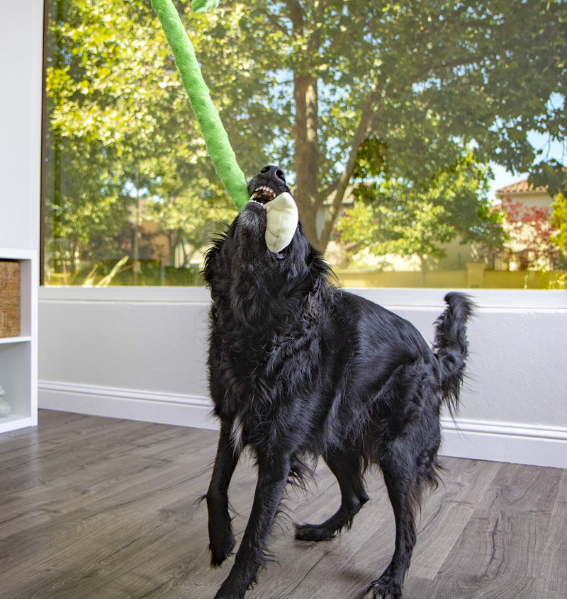 [Australia] - goDog Crazy Tugs with Chew Guard Technology Durable Plush Dog Toys with Squeakers Lime Large Monkey 