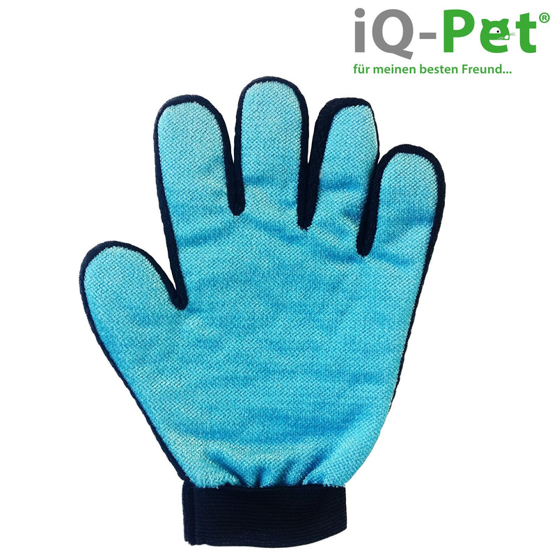 iQ-Pet grooming glove | 2 sides: rubber + microfiber - PawsPlanet Australia