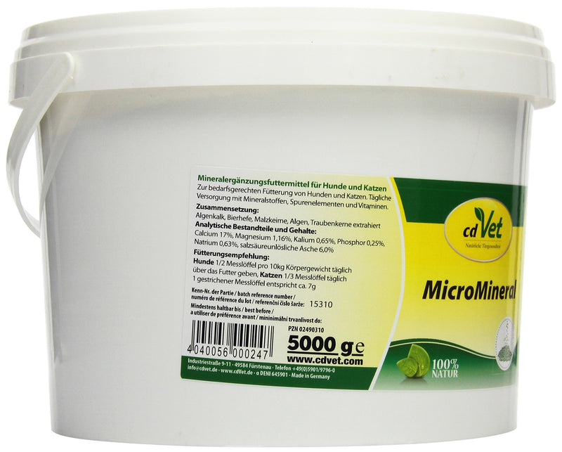 cdVet Naturprodukte MicroMineral Hund & Katze 5 kg - natural micronutrient supply - relief detoxification organs - mineral balance - metabolism - coat - vitamin protection - - PawsPlanet Australia