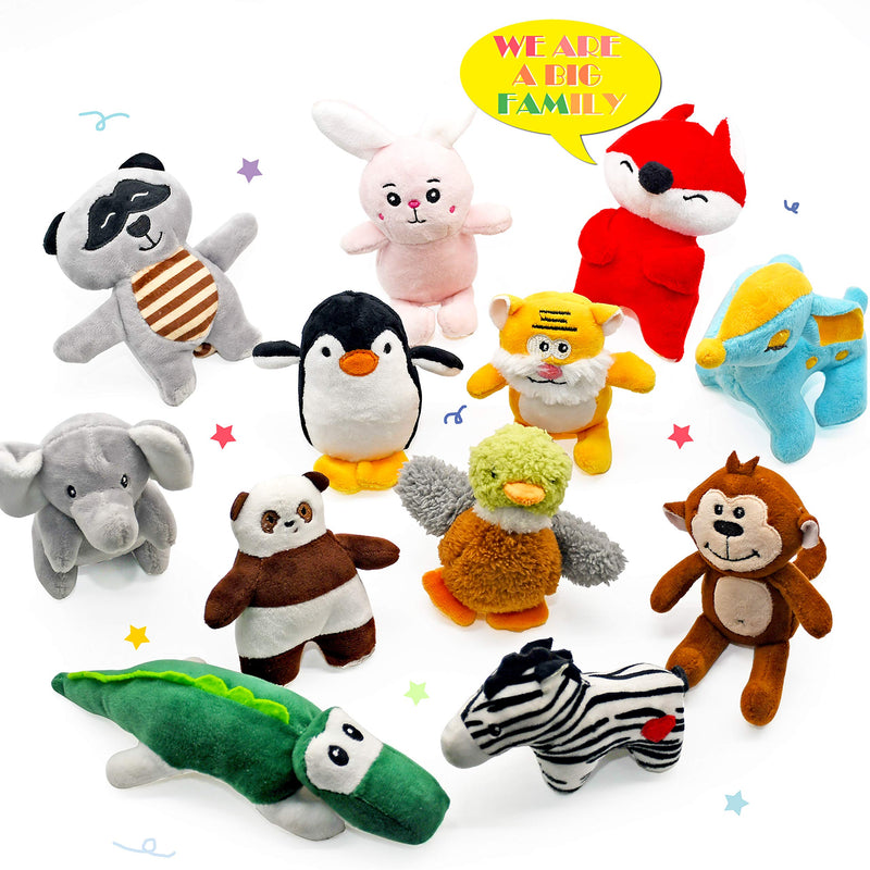 [Australia] - SHARLOVY Dog Squeaky Toys for Small Dogs,Stuffed Animal Puppy Toys,Cute Puppy Chew Toys for Dog Teething Toys, Pet Toys for Small to Medium Dogs,Soft Dog Toys,Plush Dog Toy Pack 12 in Carry Bag 