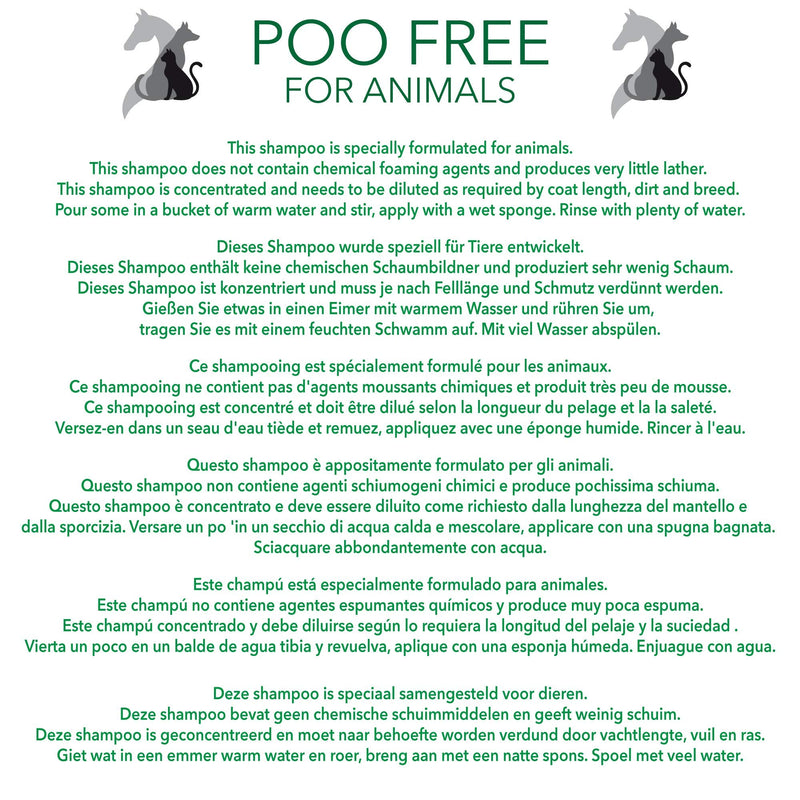 POO FREE Natural SHAMPOO FOR CATS - UNSCENTED for SENSITIVE CATS - 250ml No Sulfates, No Parabens, No Silicones. Cleans, Soothes, Relieves Itchiness, Eliminates Germs and Smells. Concentrated. - PawsPlanet Australia