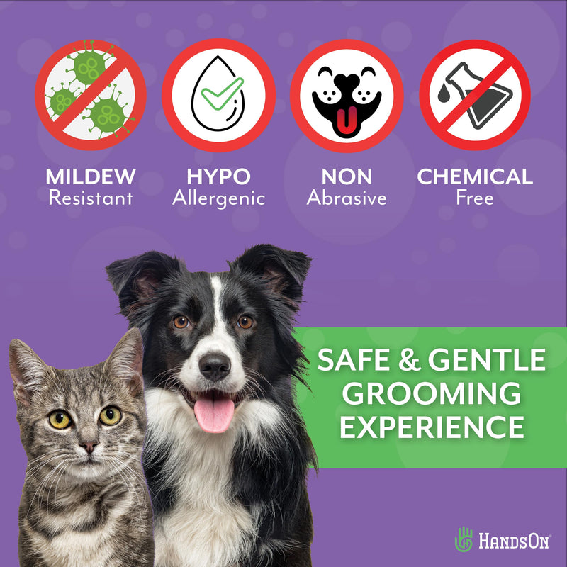 H HANDSON Pet Grooming Gloves - #1, Award Winning Gloves for Shedding, Bathing, Hair Remover - Gentle Brush for Cats, Dogs and Horses |Mono Green|Extra Large Mono Green Extra Large - PawsPlanet Australia