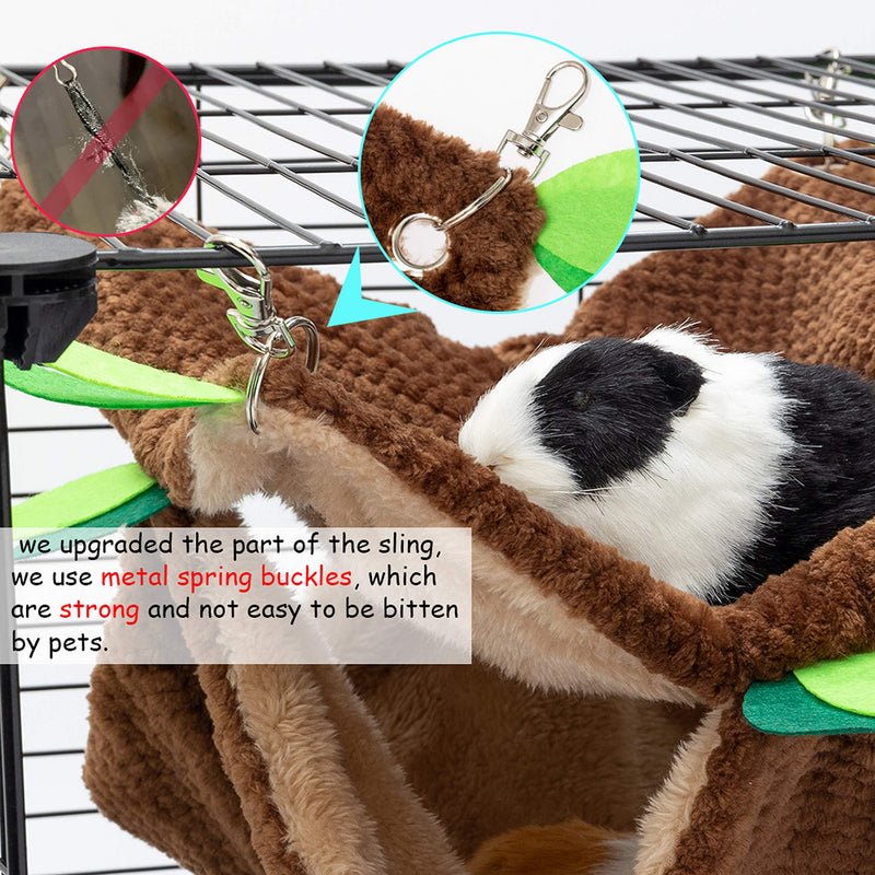 Small Animal Hammock - Hanging Hammock & Tunnel Hideout for GuineaPig Hamster Parrot Rat Chinchilla - Warm Swing Plush Cage Bed Washable Pet Hammock - PawsPlanet Australia