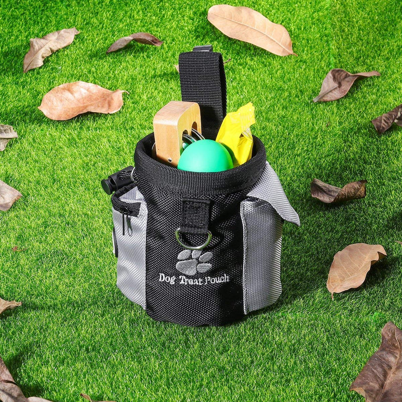 Voarge Dog Food Bag, Portable Food Bag, Built-in Poop Bag Dispenser Food Bag Treat Bag Snack Bag with Clip Food Bag for Dog Training and Training - PawsPlanet Australia