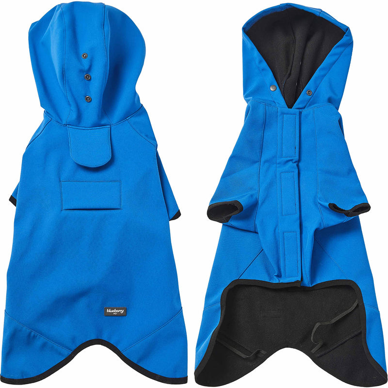 Blueberry Pet 2021 New 2 Colors Waterproof Dog Softshell Jacket, Hooded Raincoat and Windbreakers Size 10 (Pack of 1) Dazzling Blue - PawsPlanet Australia