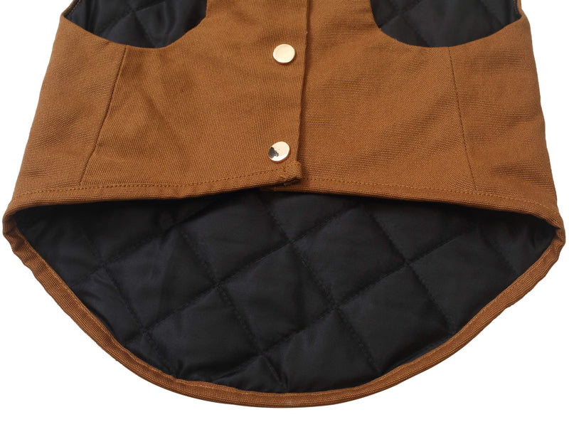 Ctomche Dog Coat Pet Jacket Reflective for Cold Weather,Dog Winter Coat Sport Vest Jackets Snowsuit with 5 metal snaps and Two rivet-reinforced pockets Khaki-XXXL 3XL - PawsPlanet Australia