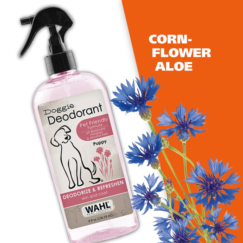 Wahl Cornflower Aloe Pet Deodorant for All Dogs – Clean Fresh Smell Refreshes & Deodorizes – 8 oz - Model 820009A - PawsPlanet Australia