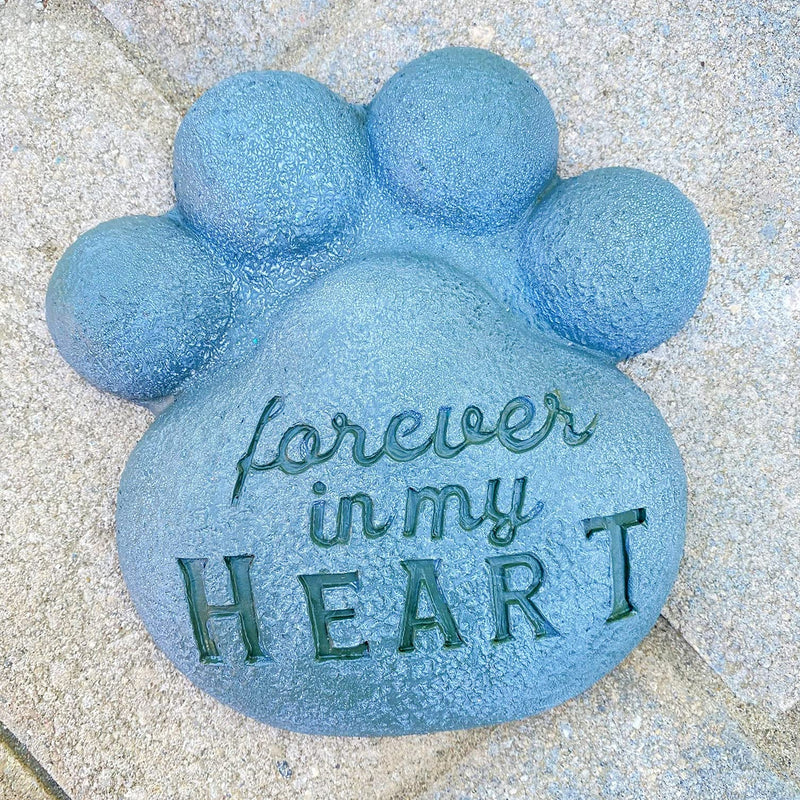 AuldHome Paw Print Memorial Stone; Pet Dog Bereavement Gift Yard Decor - PawsPlanet Australia