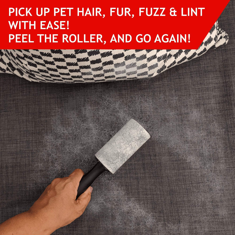 AERSY Lint Roller Set. 450 Sheets! 65 Meters! 90 Sheets Per Roll. Easy Peel, Extra Sticky. Quickly removes Pet Hair, Dirt, Dust and Fluff from Clothes, Car Seats, Upholstery and Floors. - PawsPlanet Australia