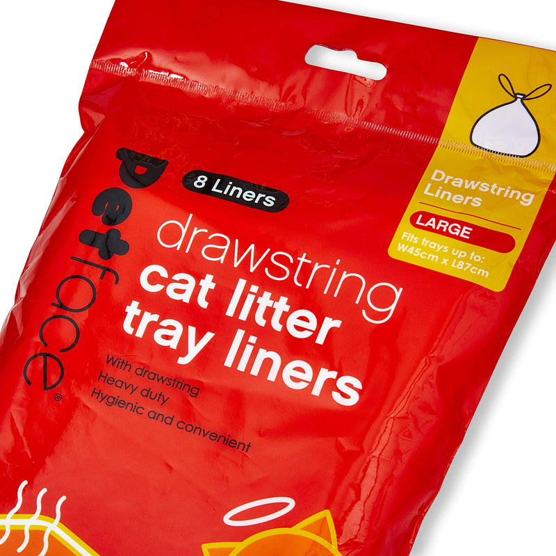 Petface Cat Litter Tray Drawstring Liners, 8 Large Liners Pack of 8 - PawsPlanet Australia
