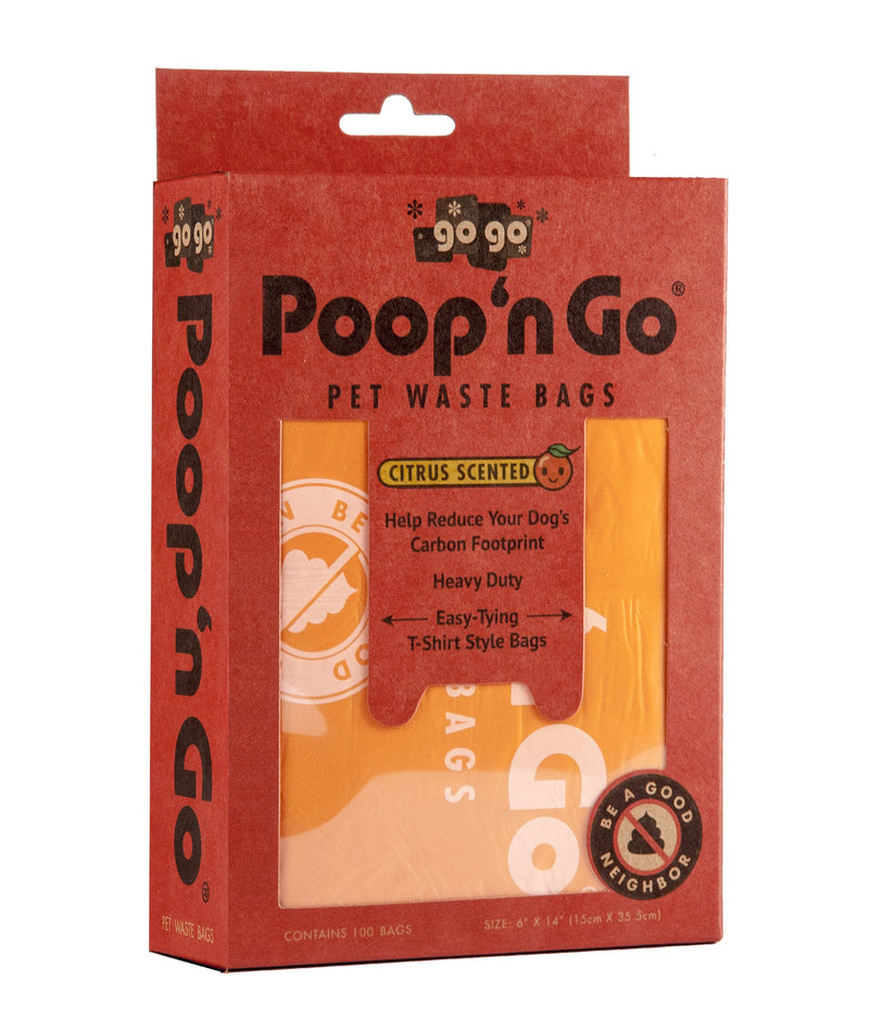 [Australia] - GoGo Pet Products 100-Pack Poop n Go Pet Waste Bags with Handles Scented Fresh 