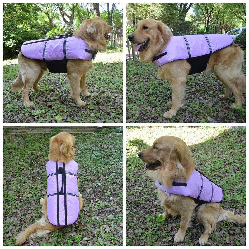 [Australia] - Lovelonglong Pet Clothing Dog Lifejacket Life Jackets for Large Medium Small Dogs Swimming Safe Boating Coat Dog Swim Protect Outwear L (Rec.15-20 Pounds) Purple 