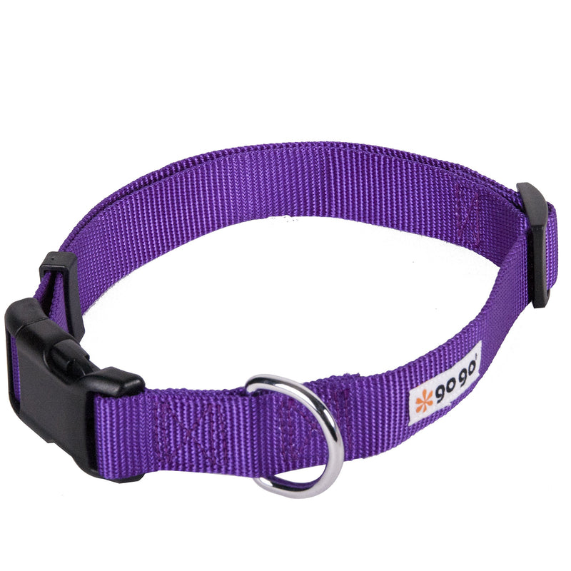 [Australia] - GoGo Pet Products GoGo Comfy Nylon 3/4-Inch X 14” inch – 20” inch Adjustable Pet Collar, Medium Purple 