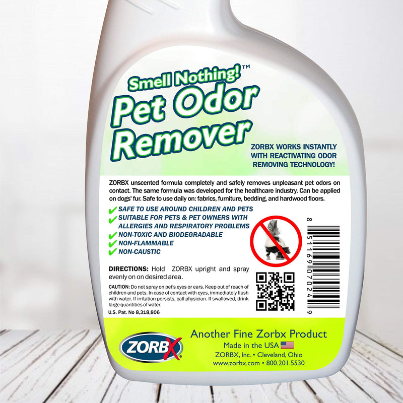 [Australia] - ZORBX Smell Nothing Pet Odor Remover – Safe for All, Even Pets and Children, with No Harsh Chemicals, Perfumes, or Fragrances, Stronger Safer Pet Odor Remover Works Instantly 
