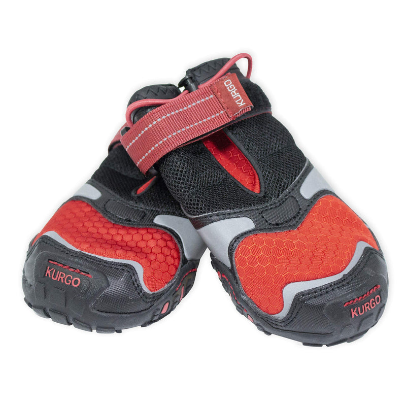 Kurgo Blaze Cross Dog Shoes | Winter Boots for Dogs | All Season Paw Protectors | Dog Shoes for Hot Pavement | Dog Snow Boots | Water Resistant | Reflective | No Slip | Chili Red/Black (Small) - PawsPlanet Australia