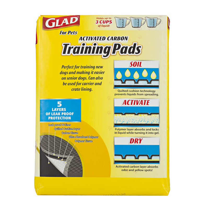 Glad for Pets Black Charcoal Puppy Pads 14 Count - PawsPlanet Australia