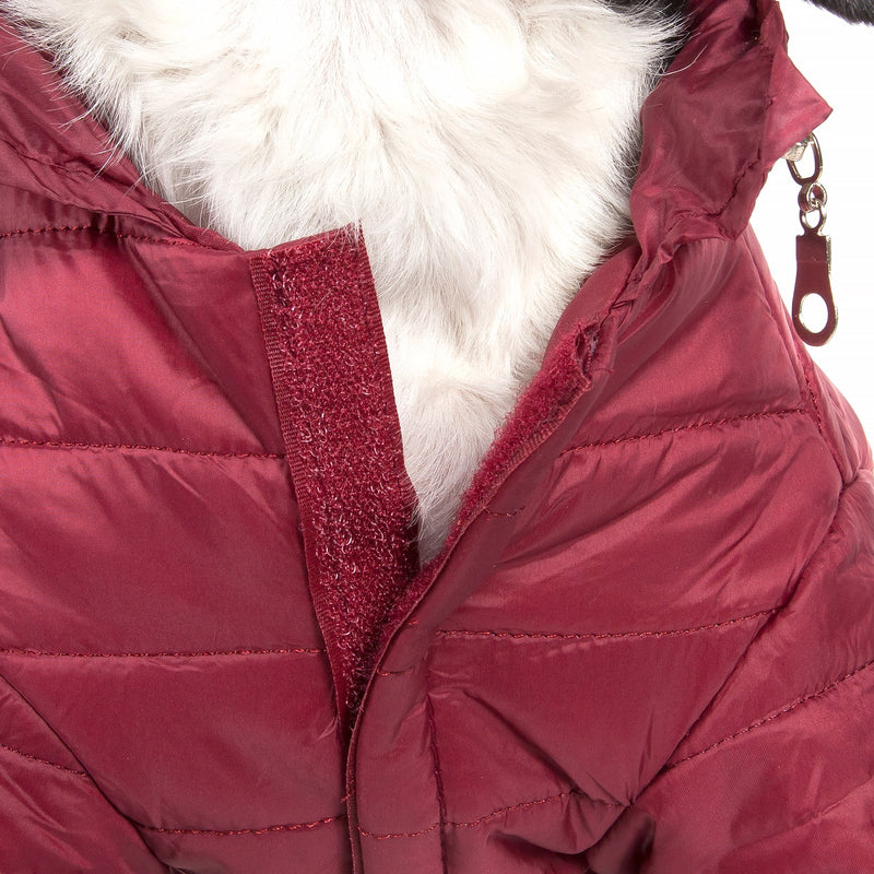 Lightweight Adjustable 'Sporty Avalanche' Pet Coat Burgundy Red Medium - PawsPlanet Australia