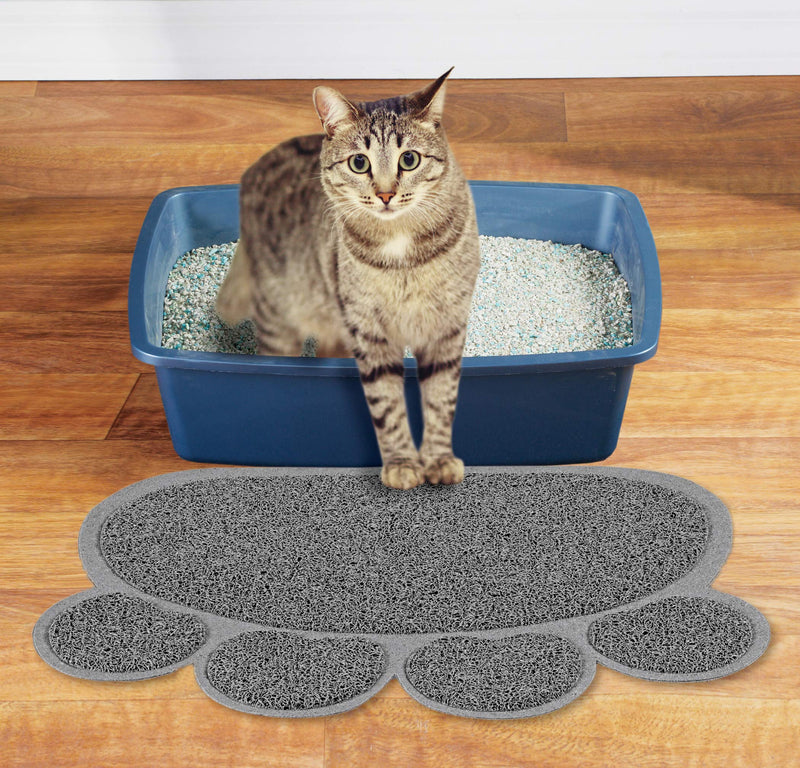 ExeQianming Pet Feeding Mat, Non Slip Waterproof Bowl Mat for Dog and Cat, 30 * 37cm(11.8 * 14.6inch), Grey - PawsPlanet Australia