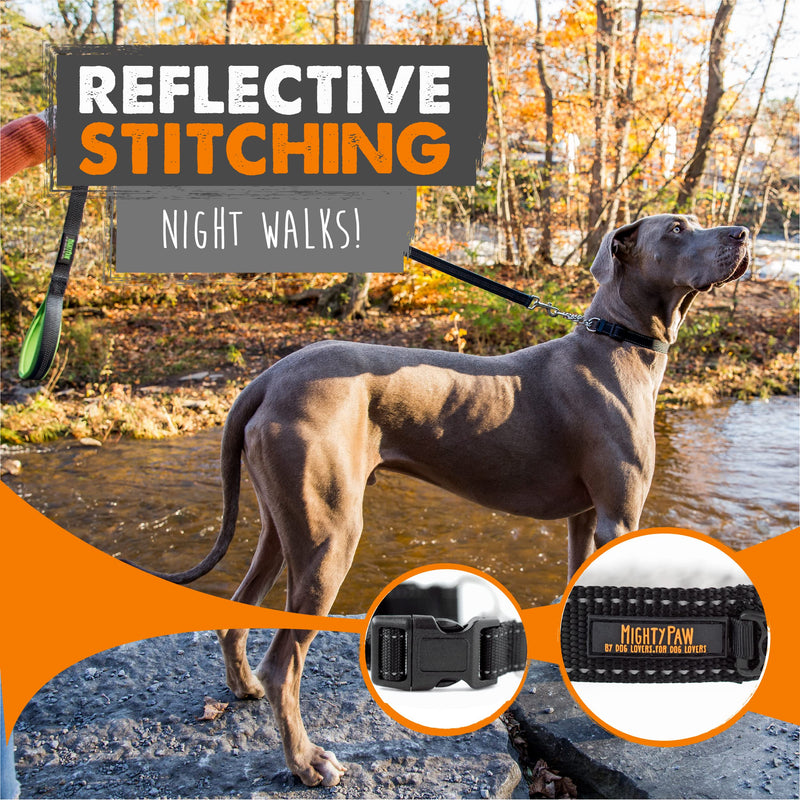Mighty Paw Martingale Collar, Training Dog Collar, Limited Cinch Chain Pet Gear for No Pull Leash Walking Small Black - PawsPlanet Australia