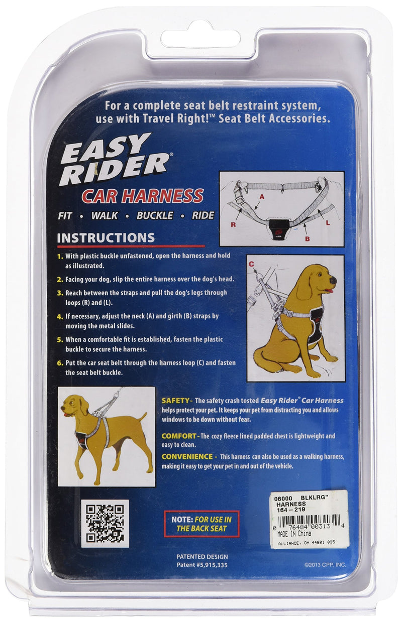 [Australia] - Easy Rider Car Harness for Dogs Large Black 