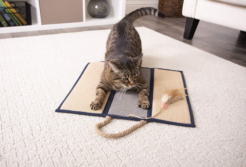 [Australia] - SmartyKat Clever Claws Hanging Or Mat Cat Scratcher, Brown and Grey,Large 