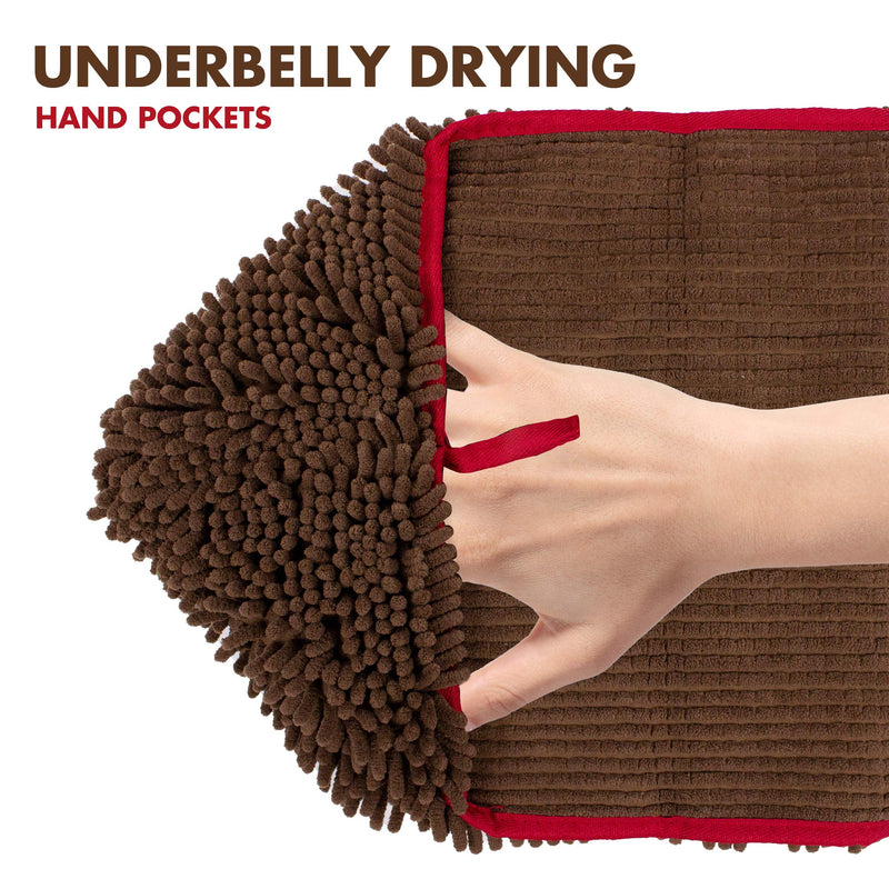 My Doggy Place Ultra Absorbent Microfiber Chenille Dog Bath Dry Towel one size fits all Brown - PawsPlanet Australia