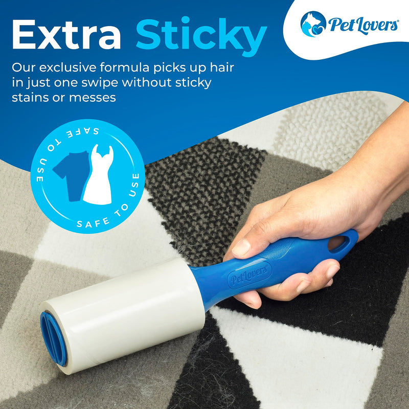 PetLovers Extra Sticky Lint Roller Mega Value Set 450 Sheets for Pet Hair Removal, Dog and Cat Lint Removal 5 Pieces Pack of 5 - PawsPlanet Australia