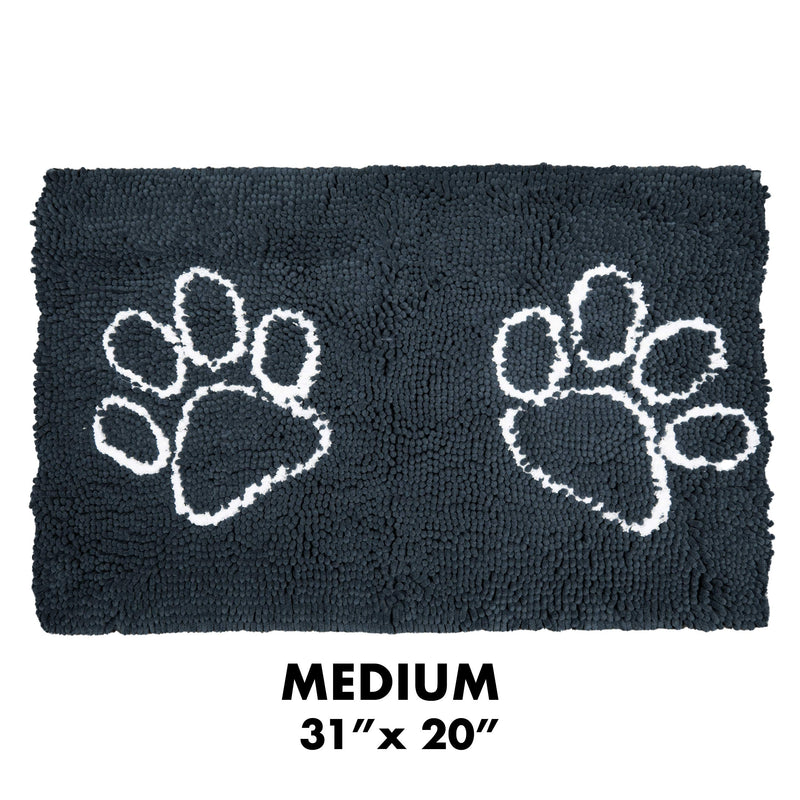 [Australia] - My Doggy Place - Ultra Absorbent Microfiber Dog Door Mat, Durable, Quick Drying, Washable, Prevent Mud Dirt, Keep Your House Clean Medium (31" x 20") Charcoal w/ Paw Print 
