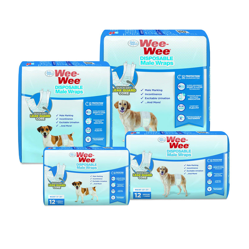 [Australia] - Four Paws Disposable Male Dog Wrap X-Small/Small Not Applicable 