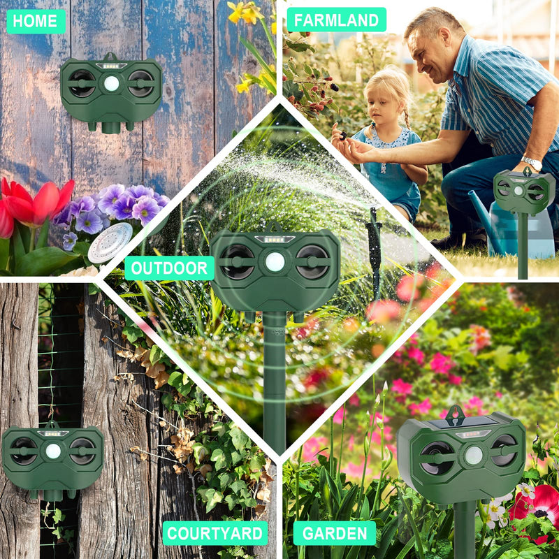 Cat deterrent for garden, IP65 imitates falcon call and alarm sound, ultrasonic solar animal repellent, marten deterrent, charging, waterproof marten repellent for the garden/yard, effective against cats - PawsPlanet Australia