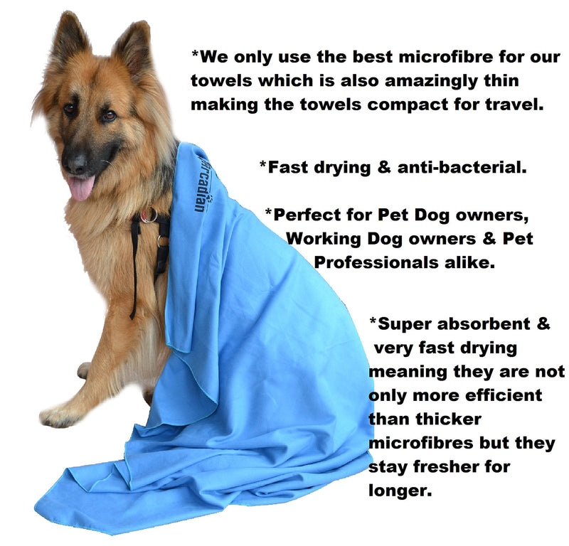 Arcadian Microfibre Dog Towel Large, Green - PawsPlanet Australia