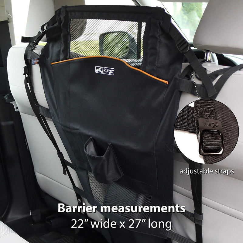 [Australia] - Kurgo Back Seat Dog Barrier for Cars & Suv | Automotive Pet Barrier | Backseat Barrier for Dogs | Reduce Distractions while Driving | Mesh Opening | Easy Installation | Storage Pockets | Universal Fit 