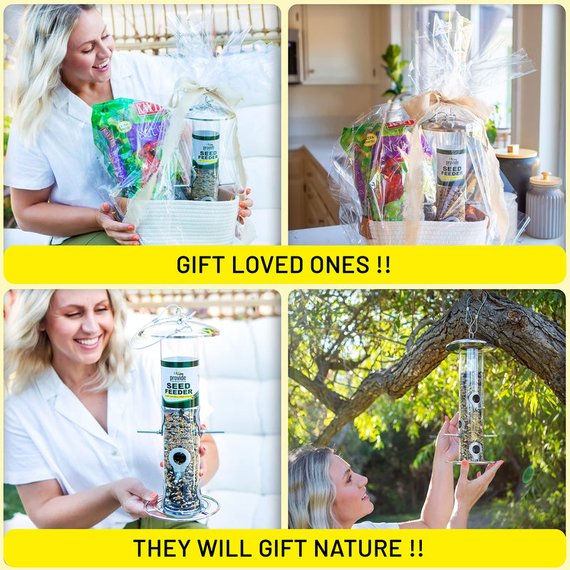 PROVIDE stainless steel Bird Seed Feeder,bird feeders for small birds,Easy Open wild Bird Feeders. Hanging Bird Feeder for black oil seed,Sunflower Heart and Mix Seed.Goldfinch Bird Feeding Station - PawsPlanet Australia