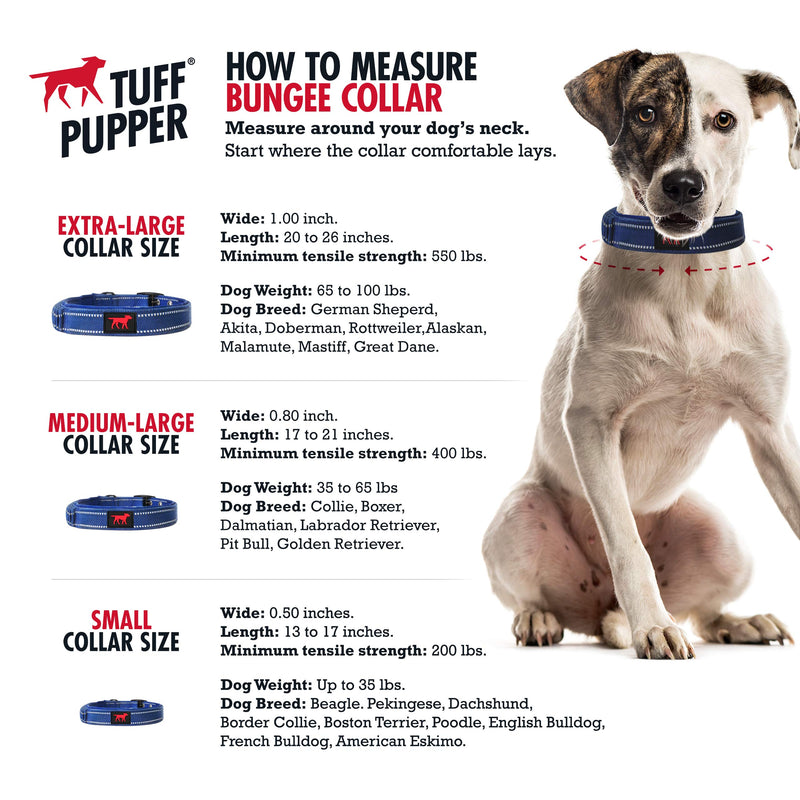 Tuff Pupper Heavy Duty Dog Collar with Handle | Ballistic Nylon Heavy Duty Collar | Padded Reflective Dog Collar with Adjustable Stainless Steel Hardware | Convenient Sizing for All Breeds 13 - 17" Brown - PawsPlanet Australia