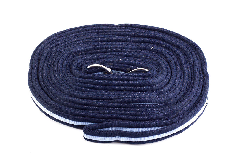 Gee Tac Soft Lead Rope/Lunge Line 8m - NAVY/LIGHT BLUE - PawsPlanet Australia