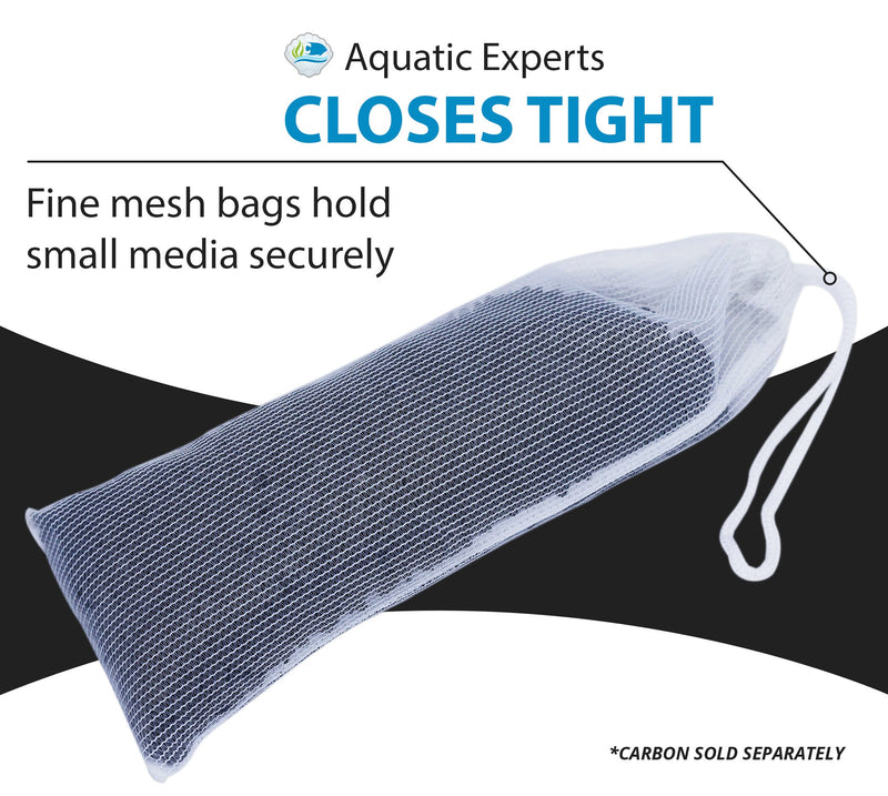 [Australia] - Aquatic Experts Fine Mesh Filter Media Drawstring Bags - 100% Nylon Pouches are Ideal Bulk Aquarium Filtration - Custom Chemical Media Filter Bag Designed Fine 3" x 8" (4 pack) 