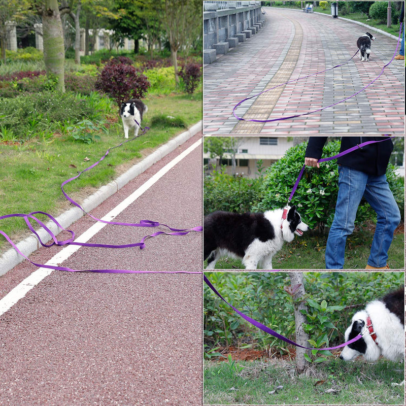 [Australia] - petescort 15 ft 20 ft 30 ft 50 ft Long Lead-Training Leash/Long Line Dog Leash Great for Dog/Puppy Training,Play,Camping,Extra Long Dog Leash 30 Feet Purple 