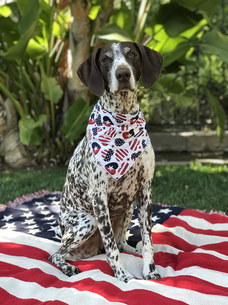 Willowear 4th of July Red White and Blue Stars and Stripes Puppy Dog Bandanas Xlarge Bless Your Heart - PawsPlanet Australia