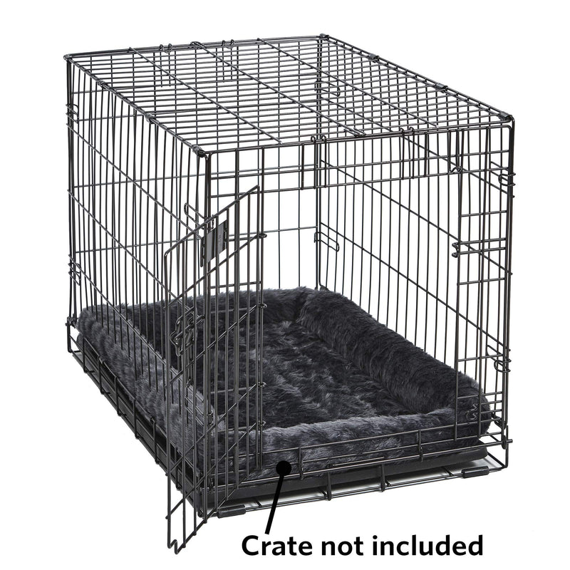 [Australia] - New World Gray Dog Bed | Bolster Dog Bed Fits Metal Dog Crates | Machine Wash & Dry 24-Inch 