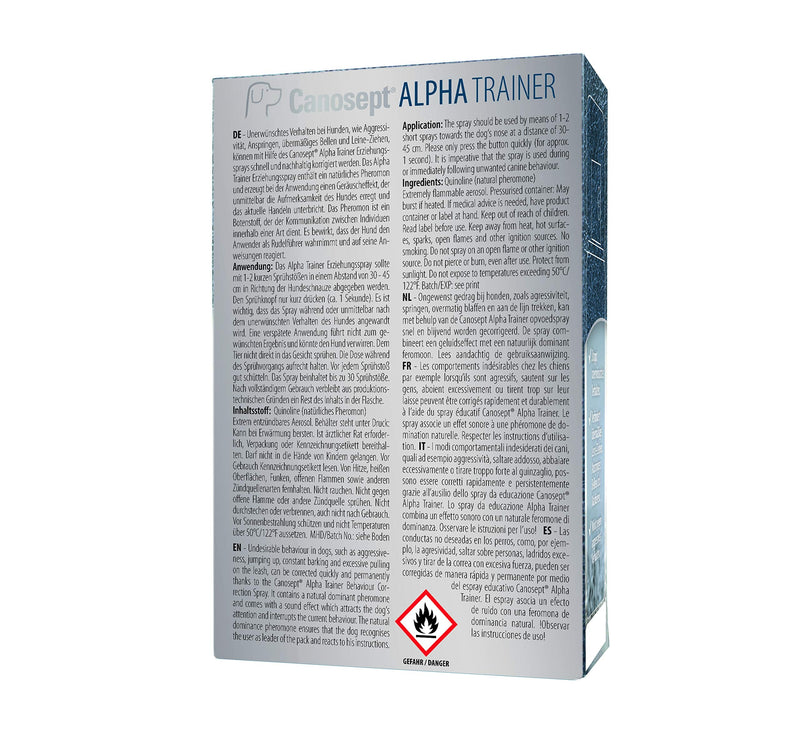 Canosept Alpha Trainer Training Spray for Dogs 40ml - Natural Dominance Pheromone - Effectively stops unwanted behaviours in dogs such as aggression, jumping, barking & leash pulling - PawsPlanet Australia