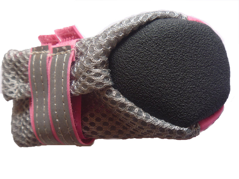Vibrant Fellow Paw Protector Dog Boots Breathable and Skid-proof with Reflective Straps Pink Set of 4 Size Small - Inner Sole Width 1.57 Inch - PawsPlanet Australia