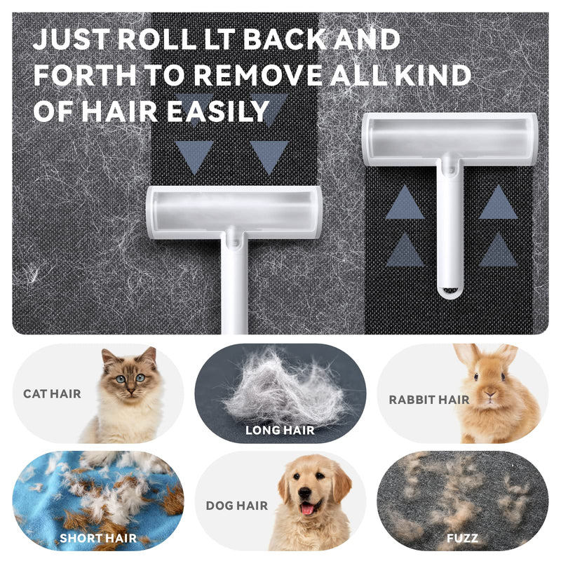 Baytion pet hair remover lint roller, cat hair remover for pet hair, self-cleaning reusable lint brush for removing dog hair and cat hair from sofa, carpet, bed and furniture - PawsPlanet Australia