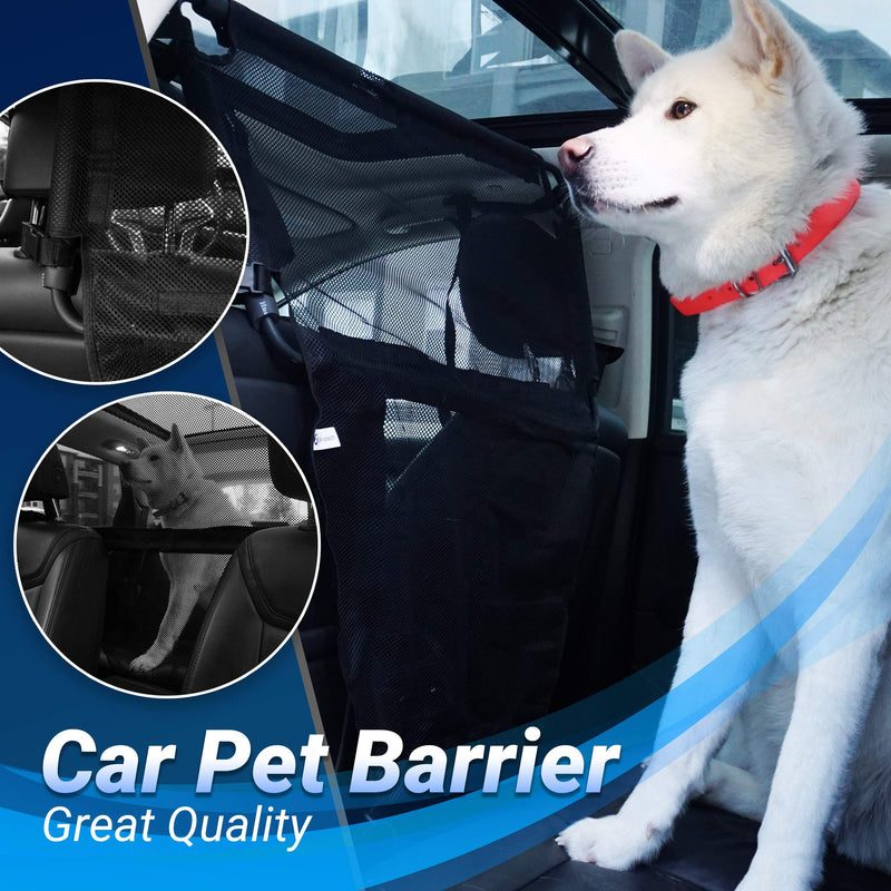 [Australia] - Zone Tech Car Pet Barrier - Premium Quality Super Safe Universal Large Padded Steel with Full Mesh Cover Perfect for Travelling with Pets 