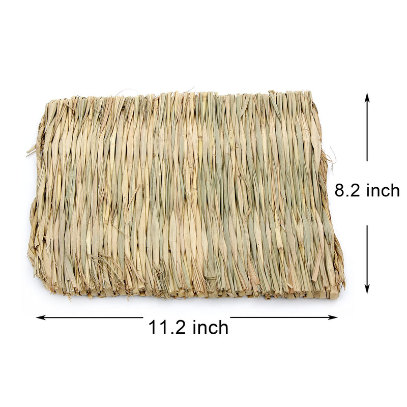 Youngever 4 Pack Grass Mat Woven Bed Mat for Small Animals, Natural Chewable Beds, Bed Toys for Bunny, Rabbit, Guinea Pig, and Small Animals - PawsPlanet Australia