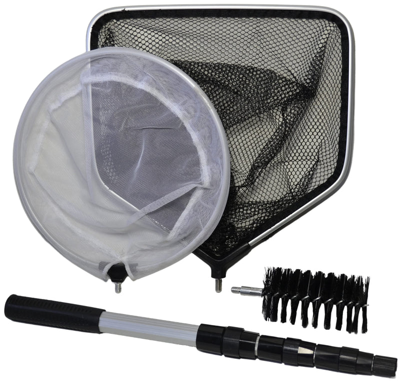 Supa 4 in 1 Pond Care Cleaning Kit Including Telescopic Pole, Skimmer Net, Catch/Landing Net & Cleaning Brush - PawsPlanet Australia